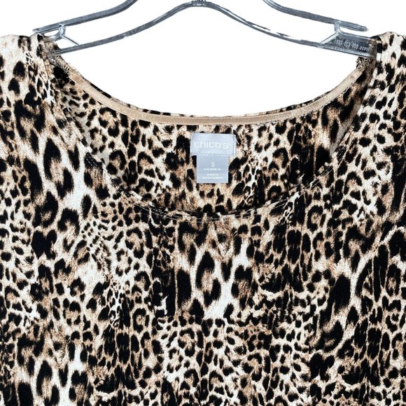 Chicos Top Womens XL/3 Office Work Capsule Everyday Minimal Basic Stretch Comfy - Picture 3 of 11